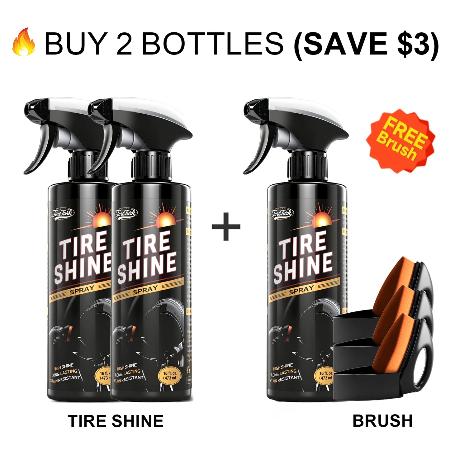 Spray Brillantador Instantáneo para Neumáticos Toretark® - Efecto Resistente a la Suciedad y Duradero