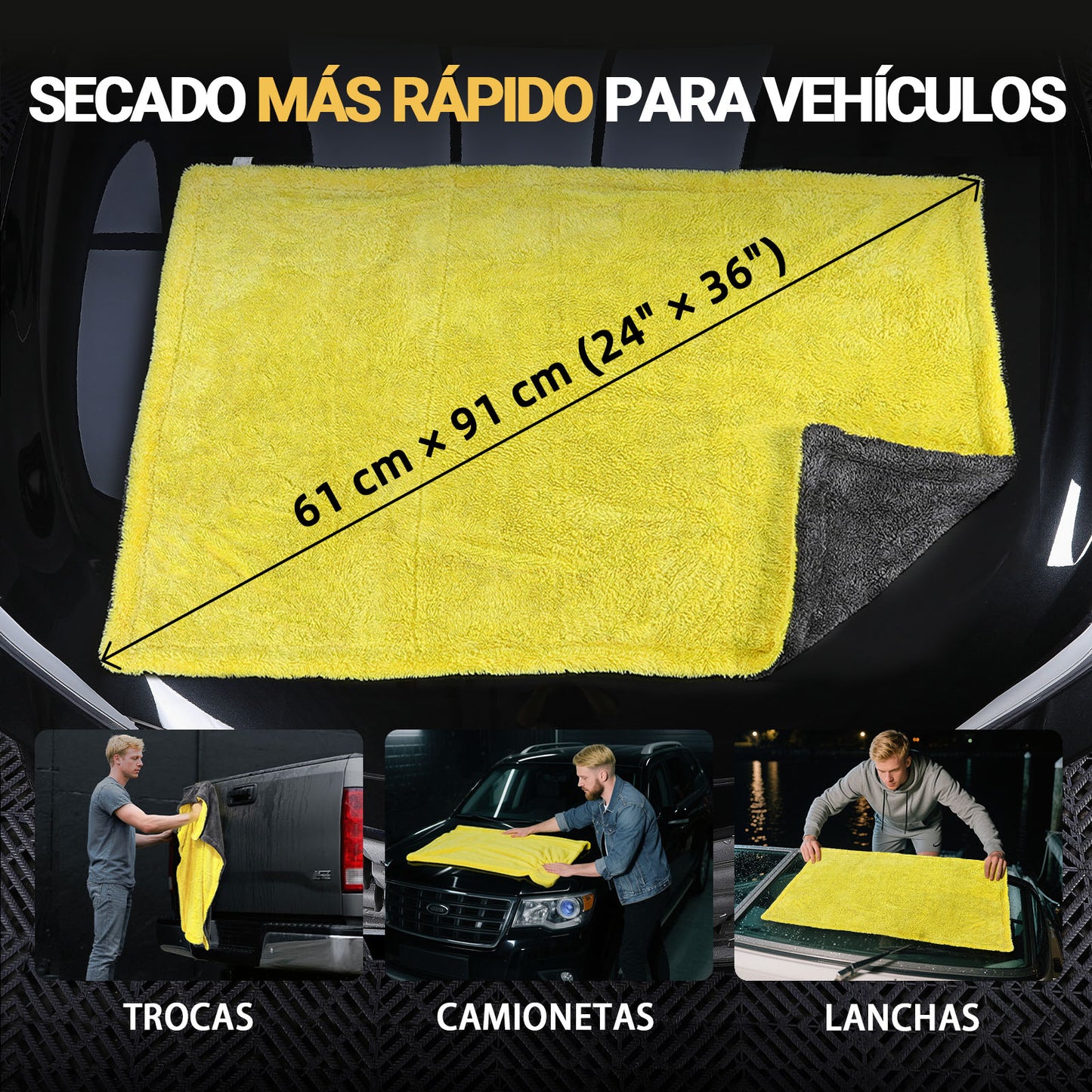 Toretark® Toalla Absorbente de Microfibra de Doble Cara