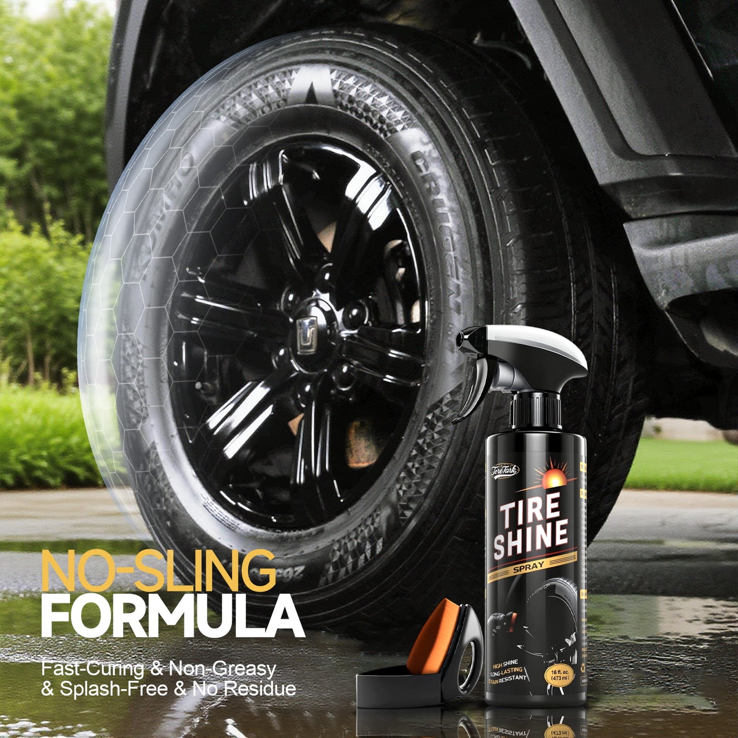 Spray Brillantador Instantáneo para Neumáticos Toretark® - Efecto Resistente a la Suciedad y Duradero