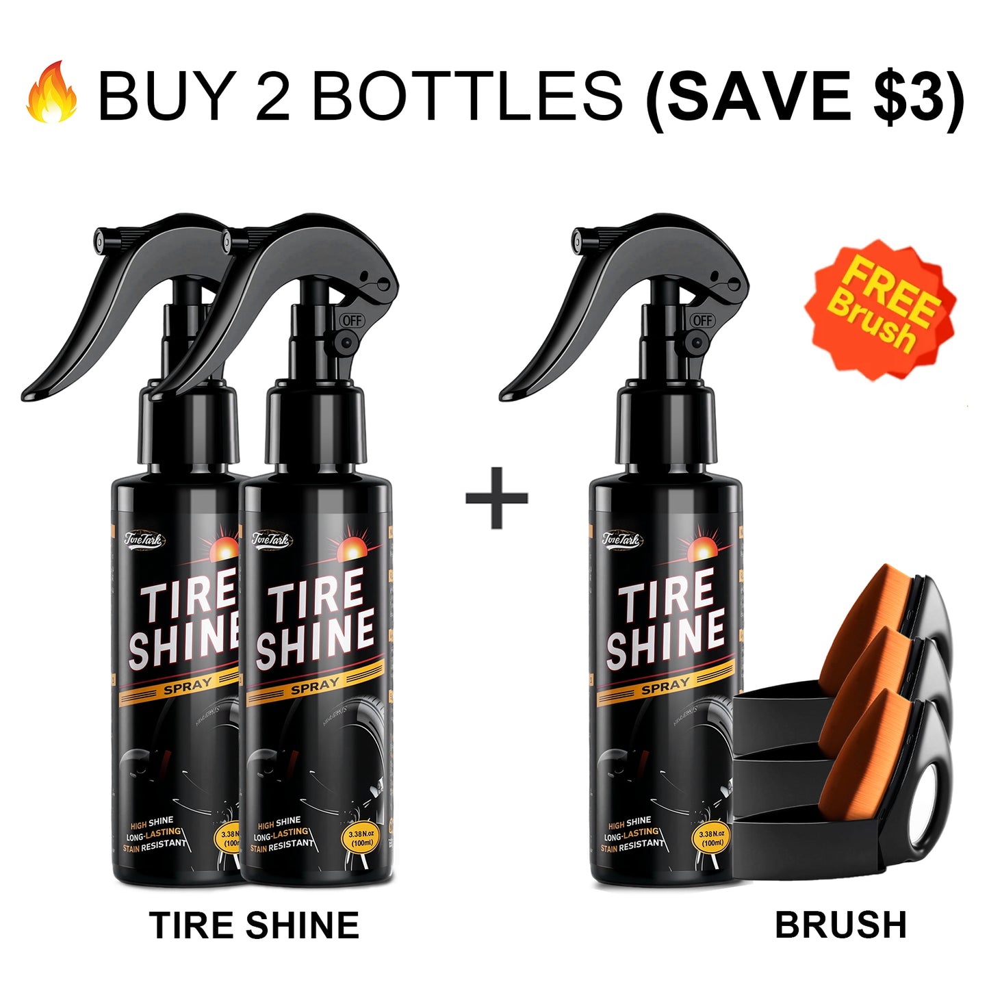 Spray Brillantador Instantáneo para Neumáticos Toretark® - Efecto Resistente a la Suciedad y Duradero