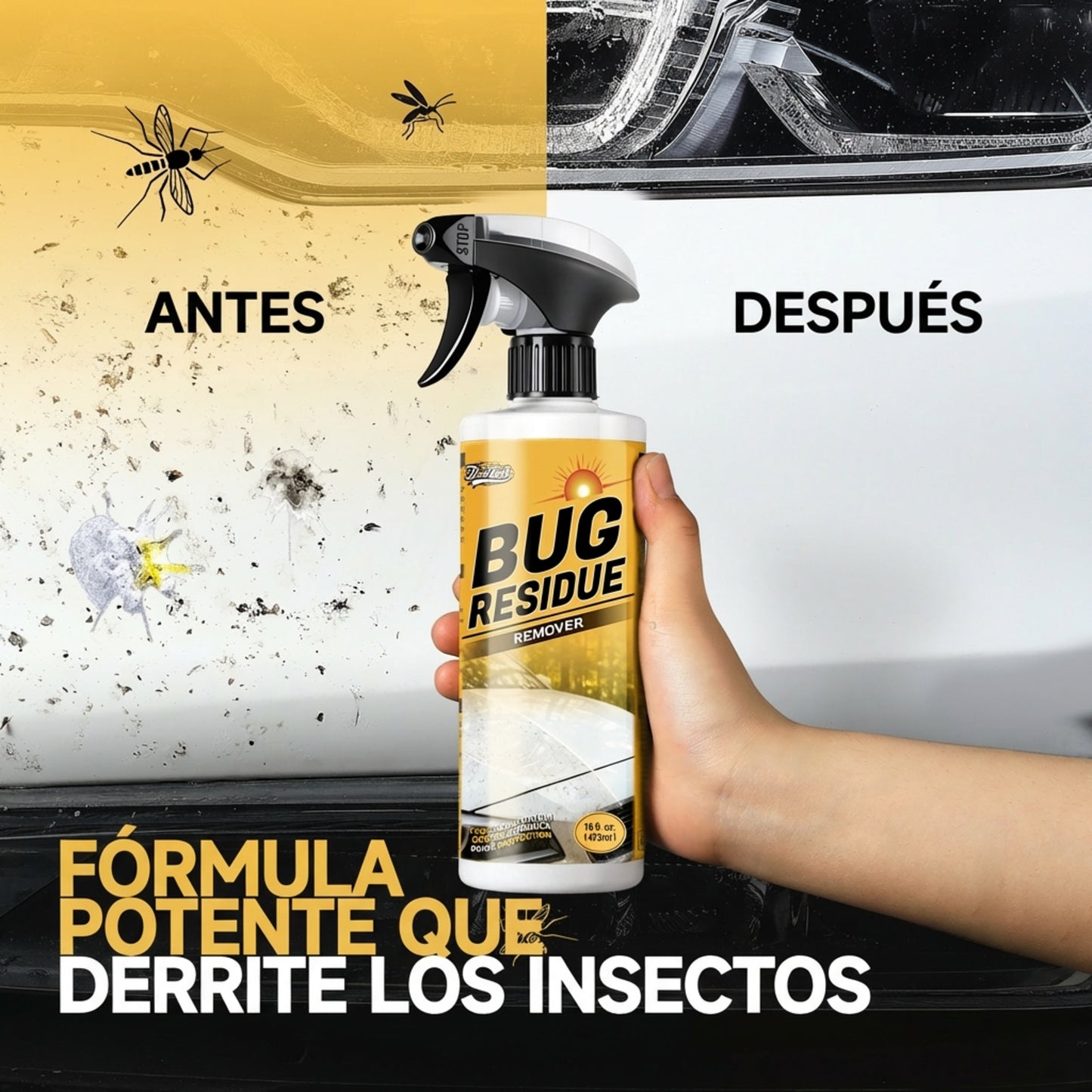 Potente Eliminador de Insectos y Residuos para Autos