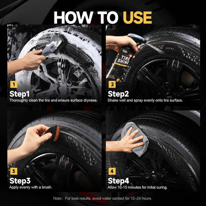 Spray Brillantador Instantáneo para Neumáticos Toretark® - Efecto Resistente a la Suciedad y Duradero