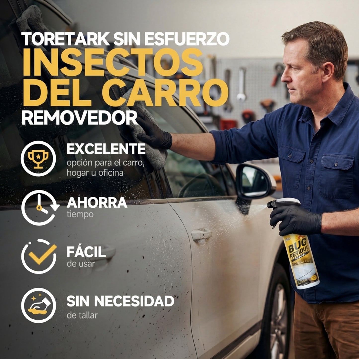 Potente Eliminador de Insectos y Residuos para Autos