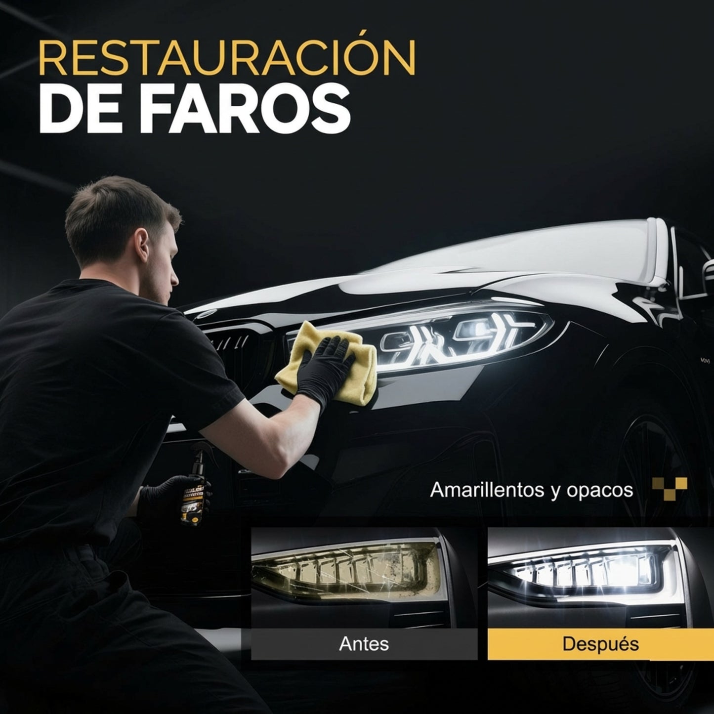 Kit de Restauración y Protección de Faros para Auto