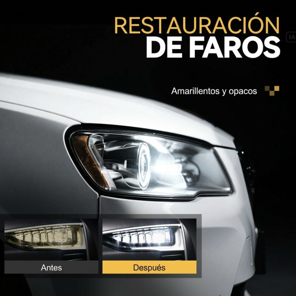 Kit de Restauración y Protección de Faros para Auto