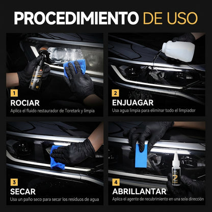 Kit de Restauración y Protección de Faros para Auto